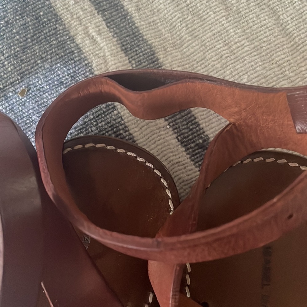 ISABEL MARANT Paris Merry Flat Brown Leather Sandals 41 10 (needs shoe glue) - Picture 5 of 7